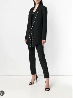 Alexander Wang black open blazer with snap trim. Size Small.
